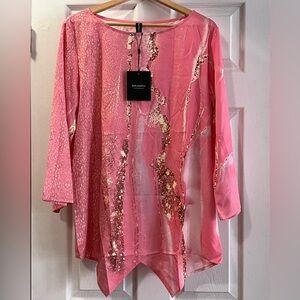 3/$30 Just Fashion | Pink Abstract Women's Tunic | Size L